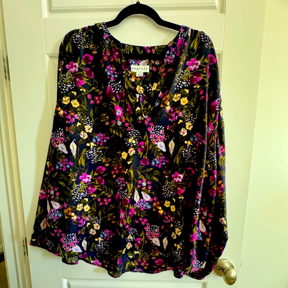 Dark floral blouse